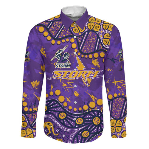 Personalized Melbourne Storm Family Matching Short Sleeve Bodycon Dress and Hawaiian Shirt Aboriginal Pattern with Graffiti Style Design