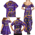 Personalized Melbourne Storm Family Matching Summer Maxi Dress and Hawaiian Shirt Aboriginal Pattern with Graffiti Style Design