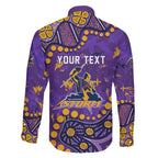 Personalized Melbourne Storm Family Matching Summer Maxi Dress and Hawaiian Shirt Aboriginal Pattern with Graffiti Style Design