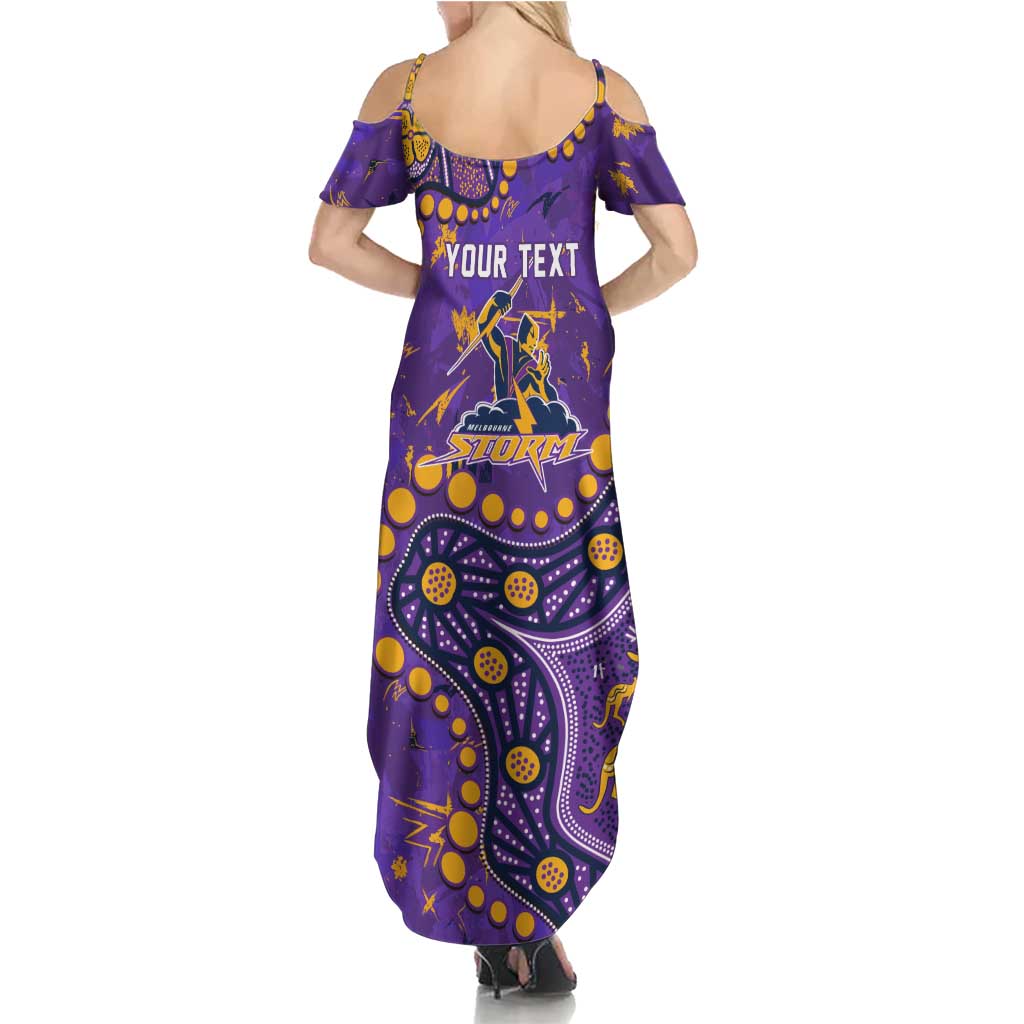 Personalized Melbourne Storm Family Matching Summer Maxi Dress and Hawaiian Shirt Aboriginal Pattern with Graffiti Style Design