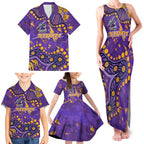 Personalized Melbourne Storm Family Matching Tank Maxi Dress and Hawaiian Shirt Aboriginal Pattern with Graffiti Style Design