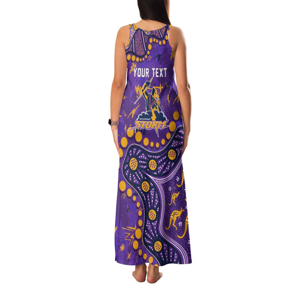 Personalized Melbourne Storm Family Matching Tank Maxi Dress and Hawaiian Shirt Aboriginal Pattern with Graffiti Style Design