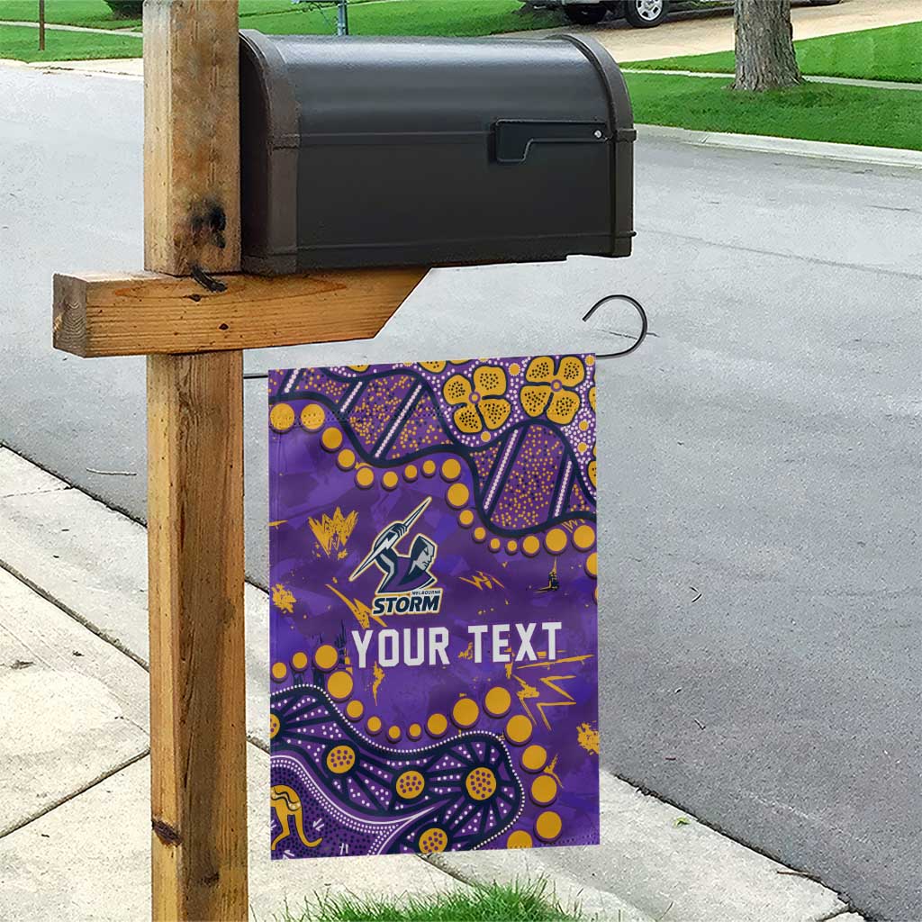 Personalized Melbourne Storm Garden Flag Aboriginal Pattern with Graffiti Style Design