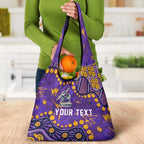 Personalized Melbourne Storm Grocery Bag Aboriginal Pattern with Graffiti Style Design