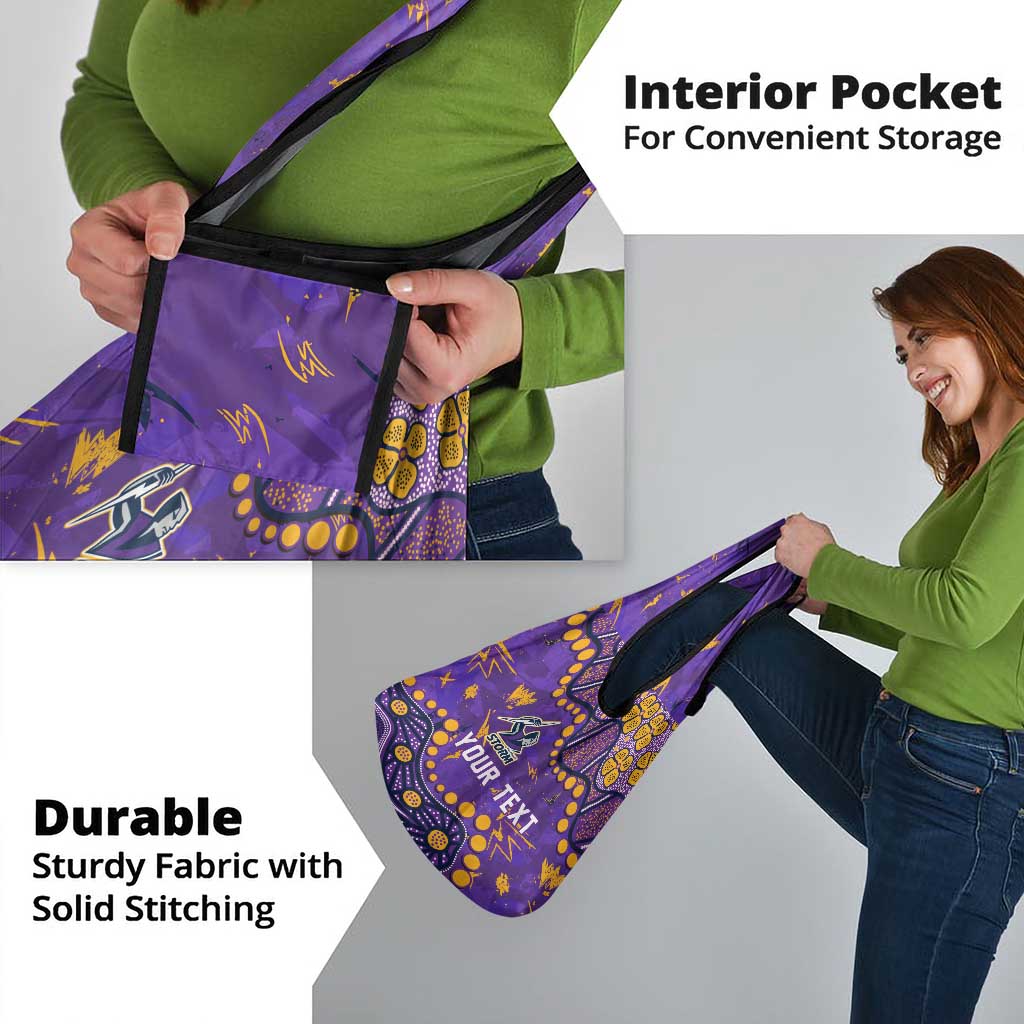 Personalized Melbourne Storm Grocery Bag Aboriginal Pattern with Graffiti Style Design