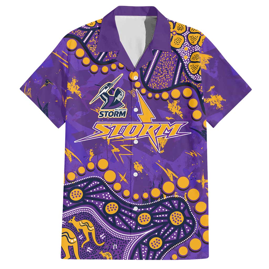 Personalized Melbourne Storm Hawaiian Shirt Aboriginal Pattern with Graffiti Style Design
