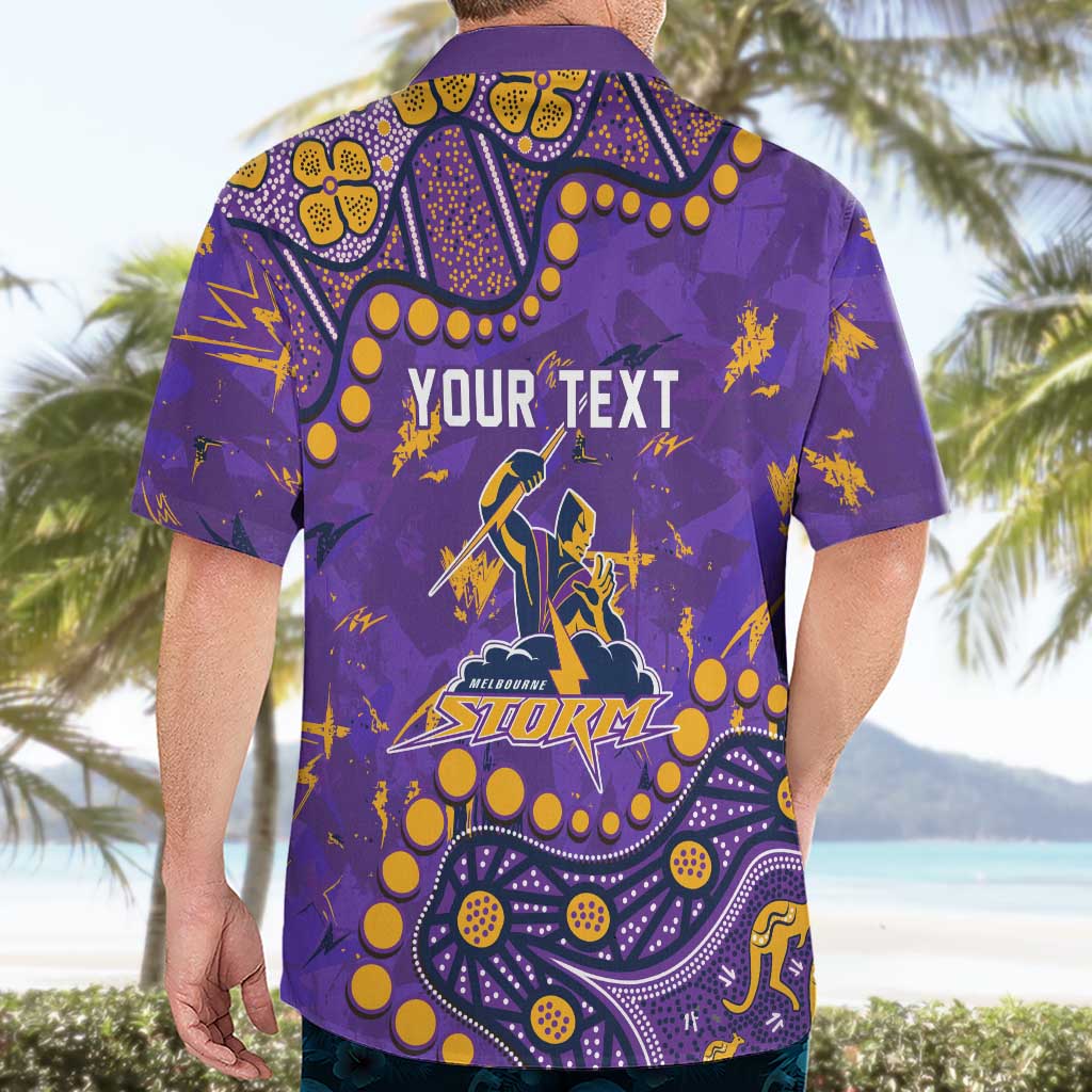 Personalized Melbourne Storm Hawaiian Shirt Aboriginal Pattern with Graffiti Style Design