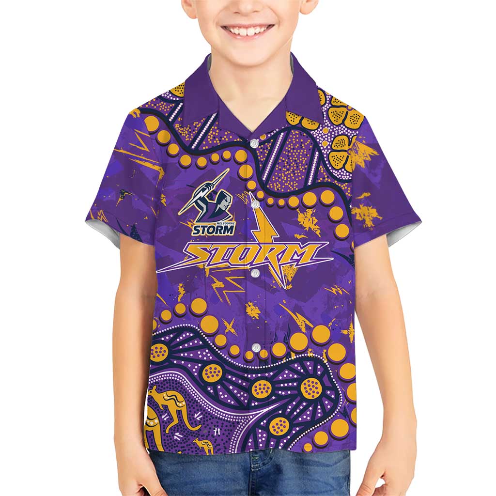 Personalized Melbourne Storm Hawaiian Shirt Aboriginal Pattern with Graffiti Style Design