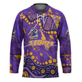 Personalized Melbourne Storm Hockey Jersey Aboriginal Pattern with Graffiti Style Design