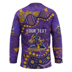 Personalized Melbourne Storm Hockey Jersey Aboriginal Pattern with Graffiti Style Design