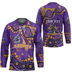 Personalized Melbourne Storm Hockey Jersey Aboriginal Pattern with Graffiti Style Design
