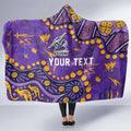 Personalized Melbourne Storm Hooded Blanket Aboriginal Pattern with Graffiti Style Design