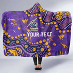 Personalized Melbourne Storm Hooded Blanket Aboriginal Pattern with Graffiti Style Design