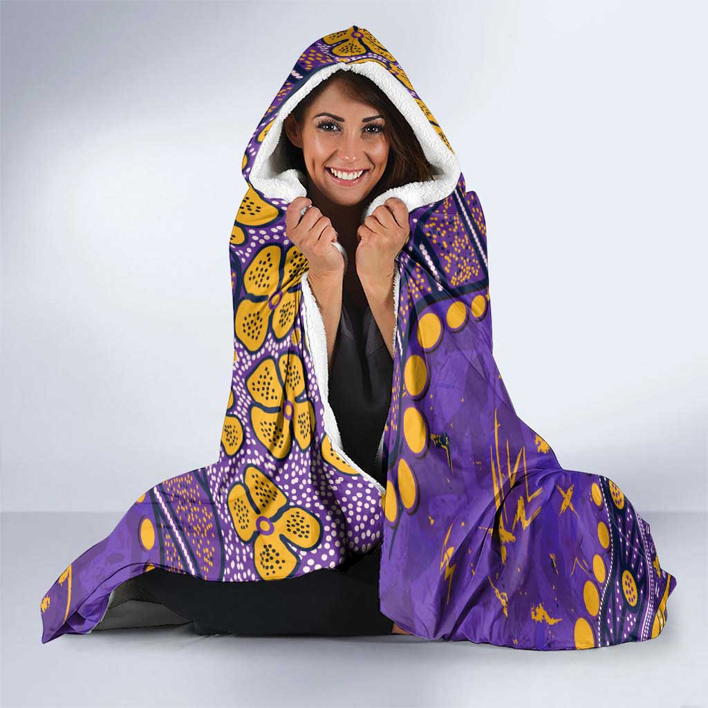 Personalized Melbourne Storm Hooded Blanket Aboriginal Pattern with Graffiti Style Design