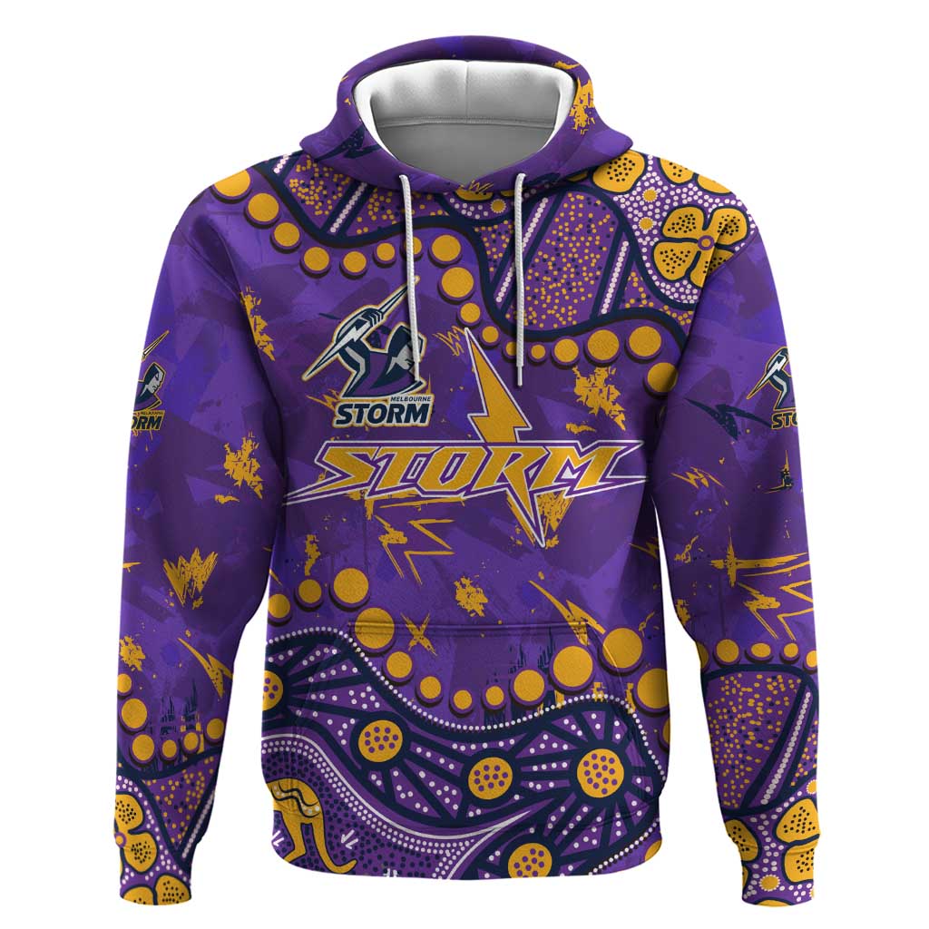 Personalized Melbourne Storm Hoodie Aboriginal Pattern with Graffiti Style Design