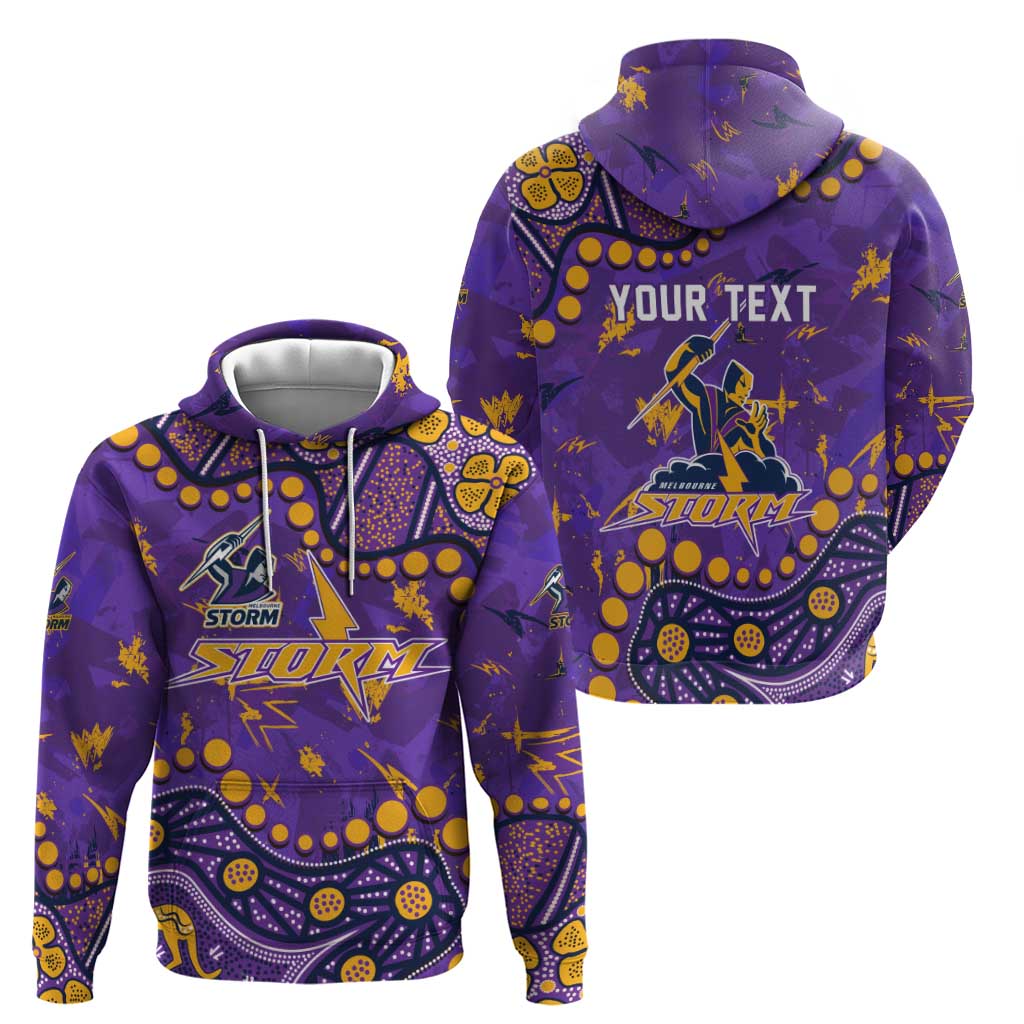Personalized Melbourne Storm Hoodie Aboriginal Pattern with Graffiti Style Design