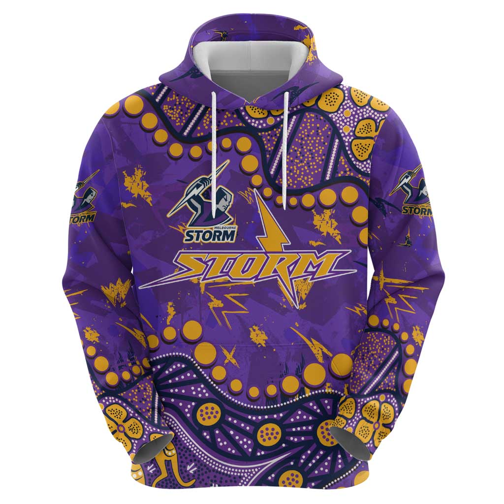 Personalized Melbourne Storm Hoodie Aboriginal Pattern with Graffiti Style Design