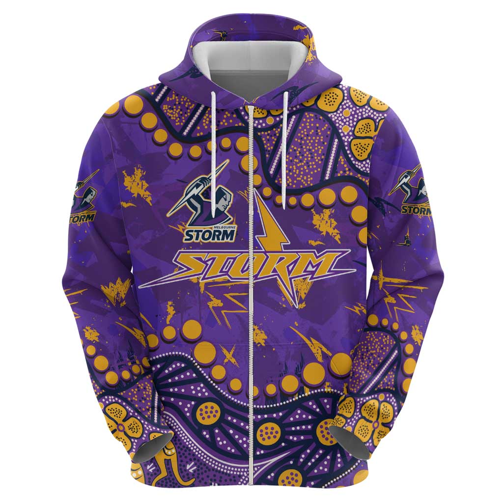 Personalized Melbourne Storm Hoodie Aboriginal Pattern with Graffiti Style Design