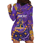 Personalized Melbourne Storm Hoodie Dress Aboriginal Pattern with Graffiti Style Design