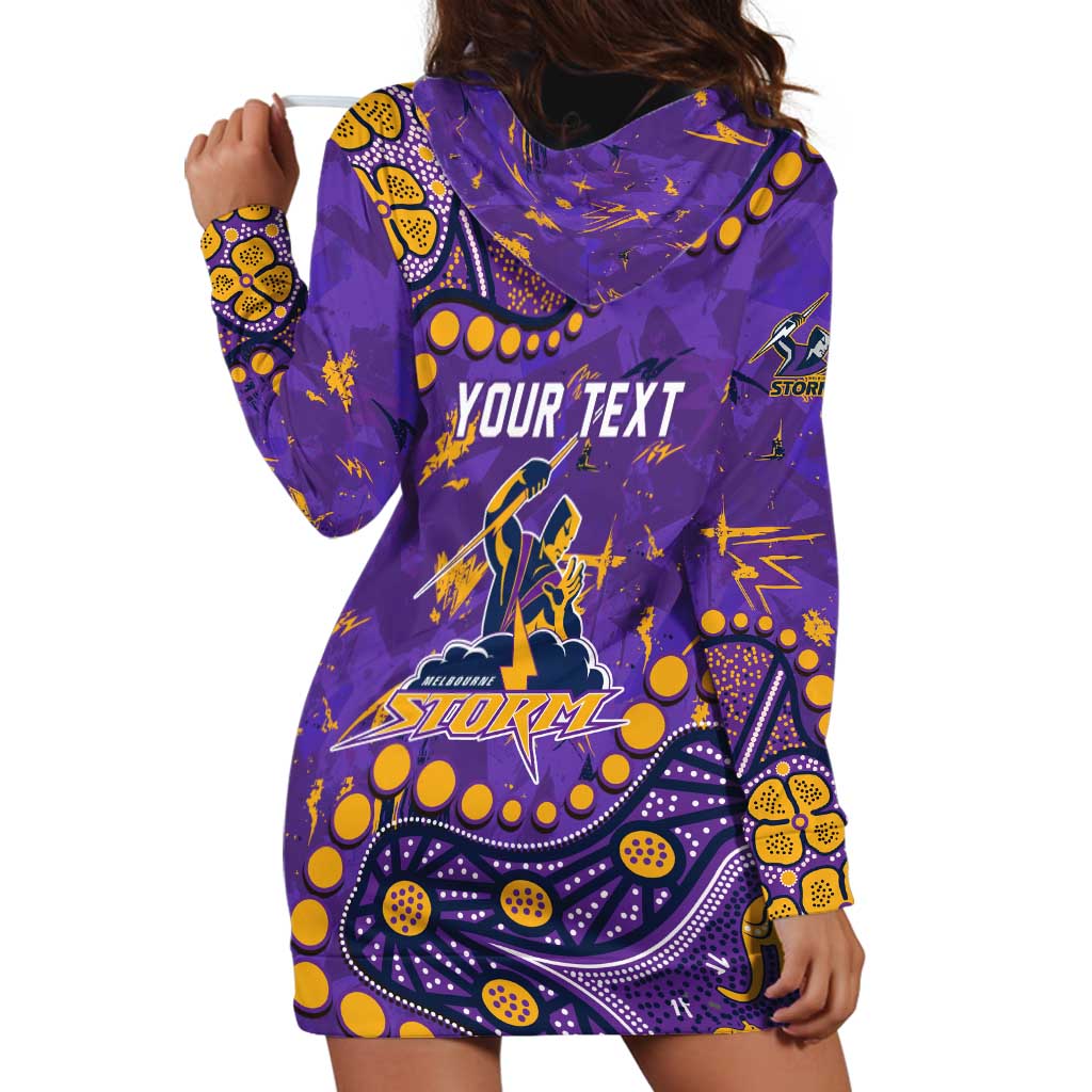 Personalized Melbourne Storm Hoodie Dress Aboriginal Pattern with Graffiti Style Design