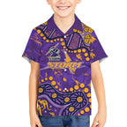 Personalized Melbourne Storm Kid Hawaiian Shirt Aboriginal Pattern with Graffiti Style Design