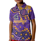 Personalized Melbourne Storm Kid Polo Shirt Aboriginal Pattern with Graffiti Style Design