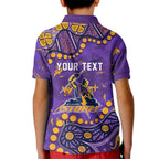 Personalized Melbourne Storm Kid Polo Shirt Aboriginal Pattern with Graffiti Style Design