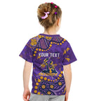 Personalized Melbourne Storm Kid T Shirt Aboriginal Pattern with Graffiti Style Design