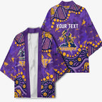 Personalized Melbourne Storm Kimono Aboriginal Pattern with Graffiti Style Design