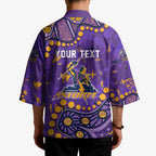 Personalized Melbourne Storm Kimono Aboriginal Pattern with Graffiti Style Design