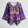 Personalized Melbourne Storm Kimono Sleeve Blouse Aboriginal Pattern with Graffiti Style Design