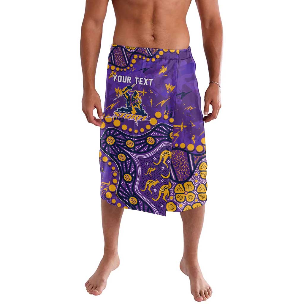 Personalized Melbourne Storm Lavalava Aboriginal Pattern with Graffiti Style Design