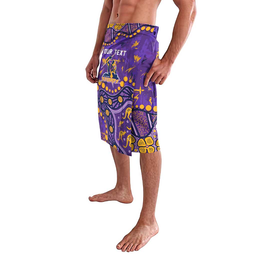 Personalized Melbourne Storm Lavalava Aboriginal Pattern with Graffiti Style Design