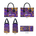 Personalized Melbourne Storm Leather Bag Aboriginal Pattern with Graffiti Style Design