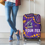 Personalized Melbourne Storm Luggage Cover Aboriginal Pattern with Graffiti Style Design