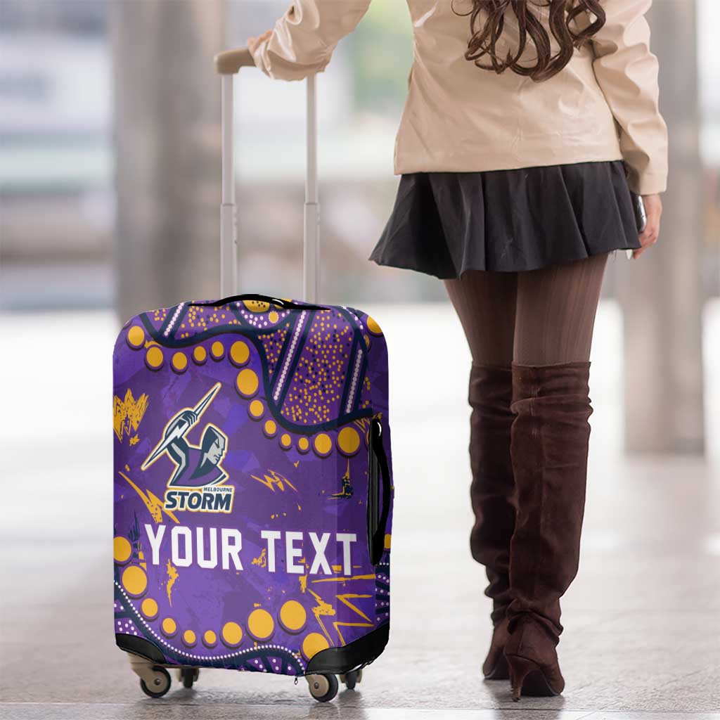 Personalized Melbourne Storm Luggage Cover Aboriginal Pattern with Graffiti Style Design