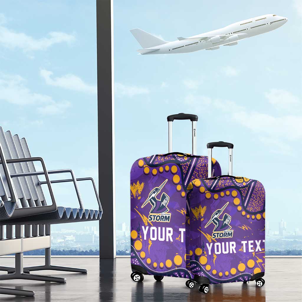 Personalized Melbourne Storm Luggage Cover Aboriginal Pattern with Graffiti Style Design