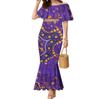 Personalized Melbourne Storm Mermaid Dress Aboriginal Pattern with Graffiti Style Design