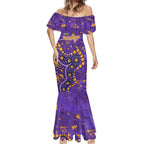 Personalized Melbourne Storm Mermaid Dress Aboriginal Pattern with Graffiti Style Design