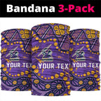 Personalized Melbourne Storm Neck Gaiter Aboriginal Pattern with Graffiti Style Design