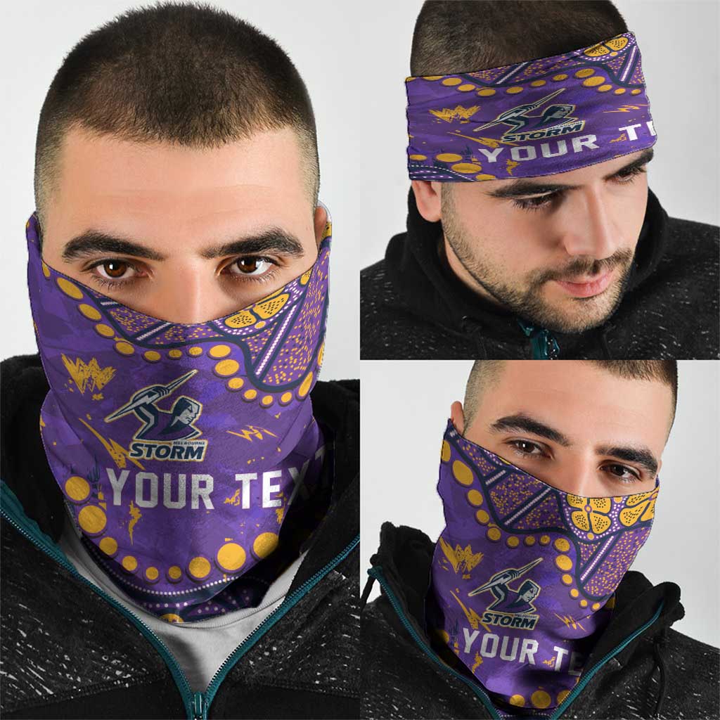 Personalized Melbourne Storm Neck Gaiter Aboriginal Pattern with Graffiti Style Design