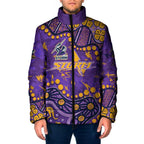 Personalized Melbourne Storm Padded Jacket Aboriginal Pattern with Graffiti Style Design