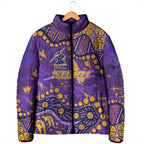 Personalized Melbourne Storm Padded Jacket Aboriginal Pattern with Graffiti Style Design