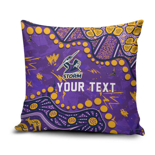 Personalized Melbourne Storm Pillow Cover Aboriginal Pattern with Graffiti Style Design