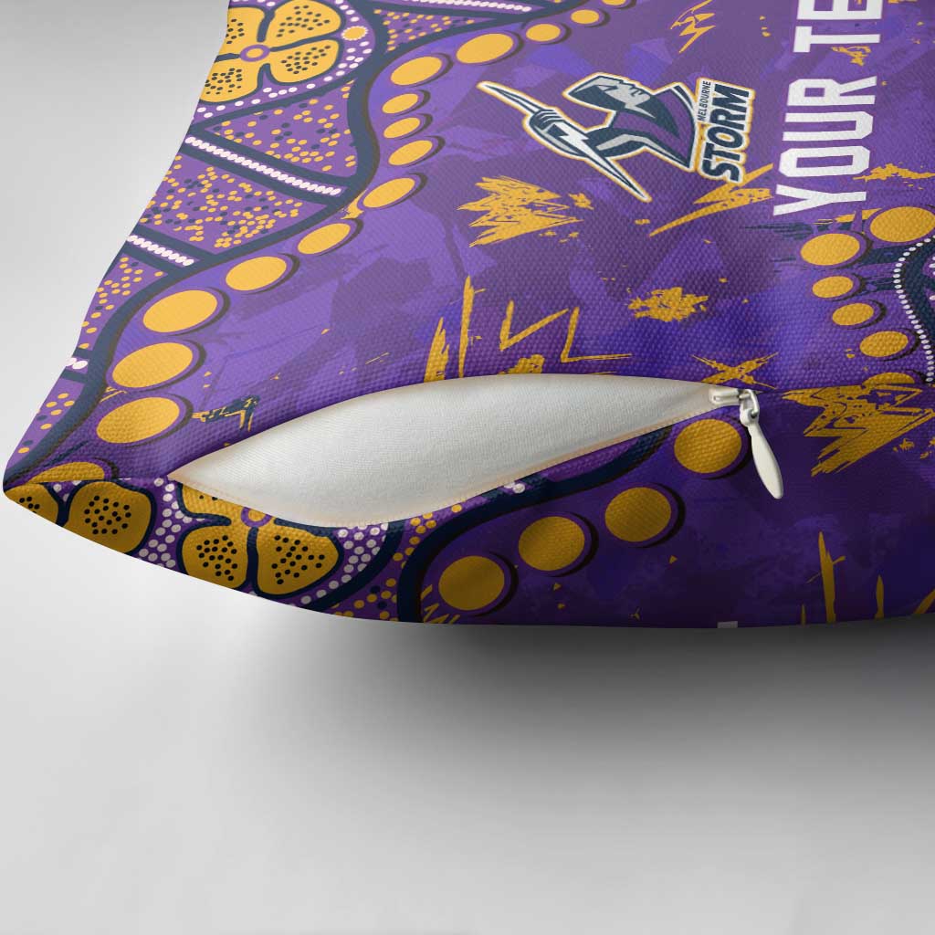 Personalized Melbourne Storm Pillow Cover Aboriginal Pattern with Graffiti Style Design
