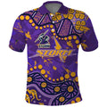 Personalized Melbourne Storm Polo Shirt Aboriginal Pattern with Graffiti Style Design