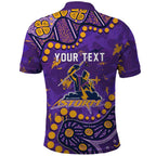 Personalized Melbourne Storm Polo Shirt Aboriginal Pattern with Graffiti Style Design