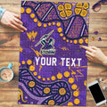 Personalized Melbourne Storm Puzzle Aboriginal Pattern with Graffiti Style Design