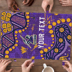 Personalized Melbourne Storm Puzzle Aboriginal Pattern with Graffiti Style Design