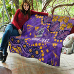 Personalized Melbourne Storm Quilt Aboriginal Pattern with Graffiti Style Design